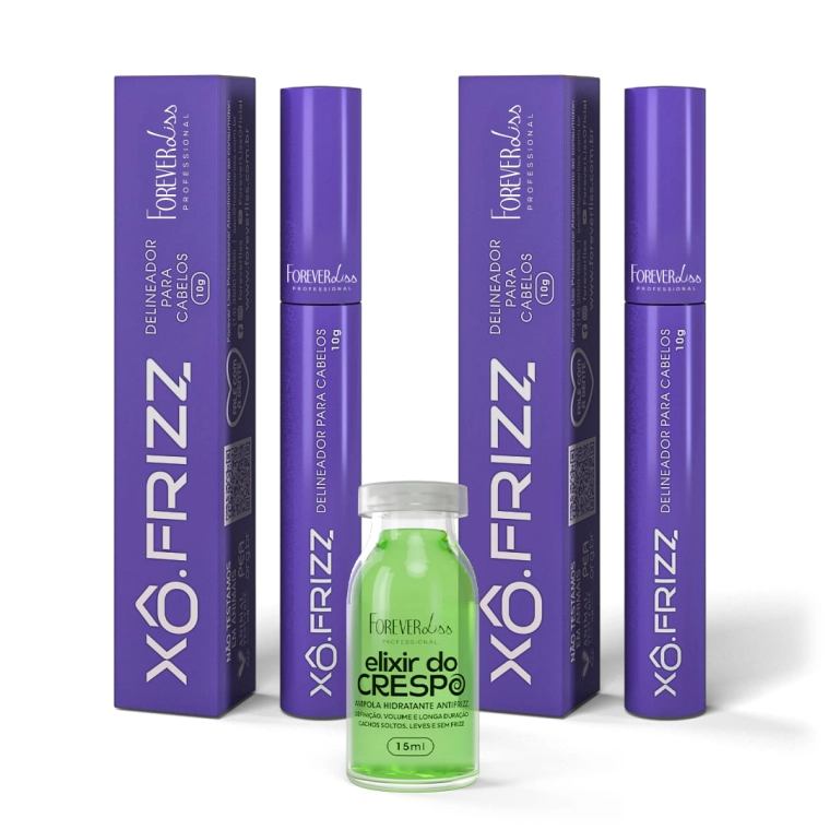 Produto Combo 2 Modeladores de Fios Xô Frizz Ganhe Ampola Crespos Forever Liss