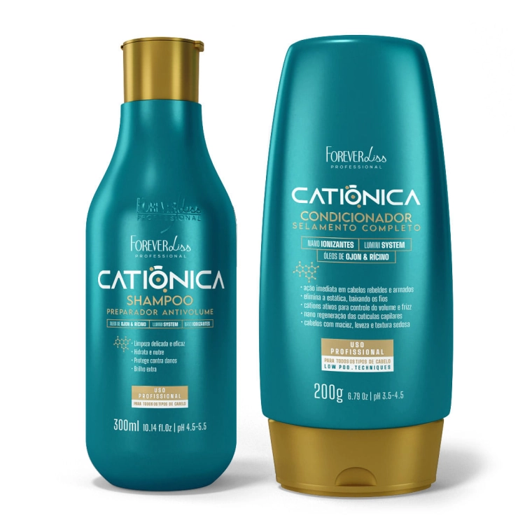 Produto Kit Shampoo e Condicionador Catiônica Forever Liss