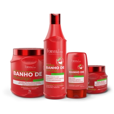 Produto - Kit Banho de Verniz Morango Profissional Completo Forever Liss