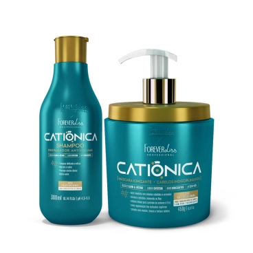 Produto - Kit Shampoo e Máscara Capilar Catiônica Forever Liss