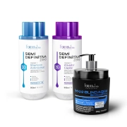 Produto Kit Escova Semi Definitiva Zero 2x300ml com Blindagem Capilar Forever Liss